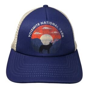 Yosemite National Park Snapback Trucker Hat Blue One Size Adjustable Mesh Back